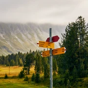 Beim Türndlimoos führt der Weg weiter Richtung Blattenegg