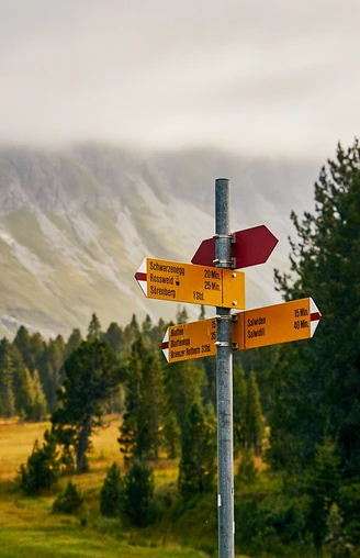 Beim Türndlimoos führt der Weg weiter Richtung Blattenegg