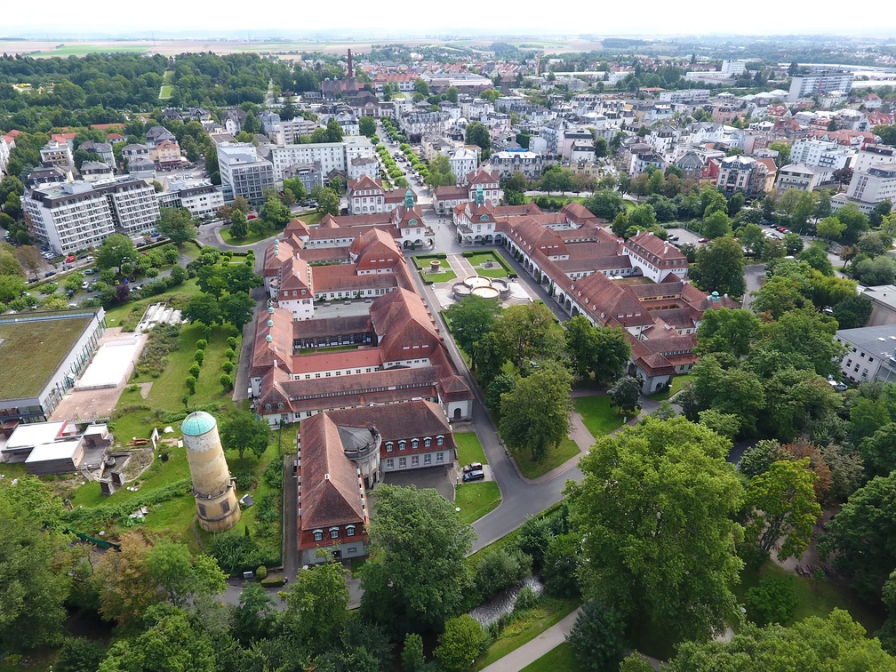 Bad Nauheim - Sprudelhof von oben Bad Nauheim - Sprudelhof von oben