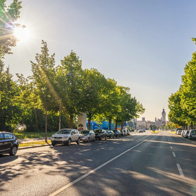 Blick in die Straße des 18. Oktobers in Leipzig