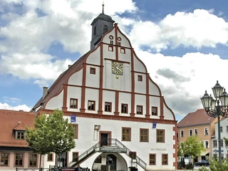 Grimma Rathaus und Markt