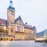 Chemnitz Neues Rathaus mit Blick über den Neumarkt Chemnitz Neues Rathaus mit Blick über den NeumarktChemnitz New City Hall with view over Neumarkt square