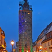 Breiter Turm in Delitzsch - Sehenswürdigkeiten in der Leipzig Region Blick auf den Breiten Turm in Delitzsch bei Dämmerung während der Veranstaltung Nacht der Türme, region, sehenswürdigkeiten, kultur