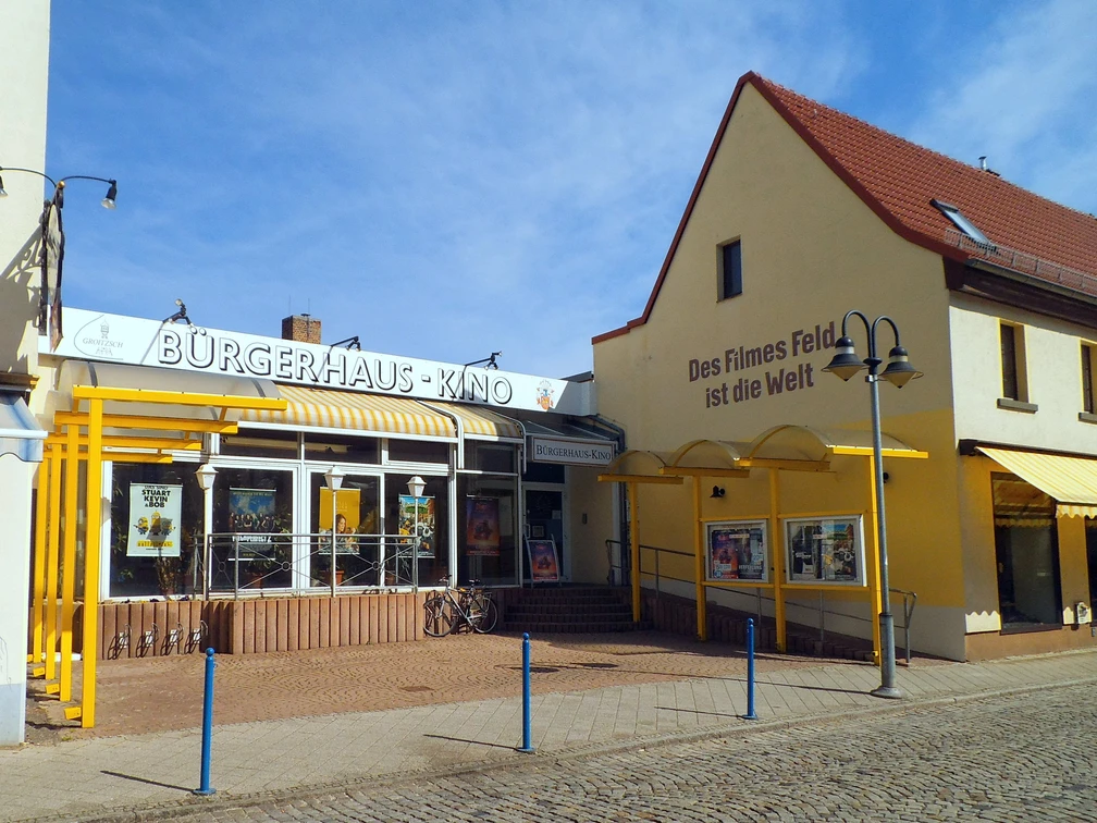 Bürgerhaus und 3D-Kino in Groitzsch - Kultur in der Leipzig Region Blick auf das Bürgerhaus und 3D-Kino in Groitzsch, veranstaltungen, kultur