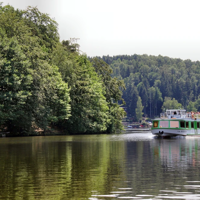 Fahrgastflotte auf der Kriebsteintalsperre - Leipzig Region