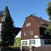 Steinarbeiterhaus und Kirche Hohburg Lossatal