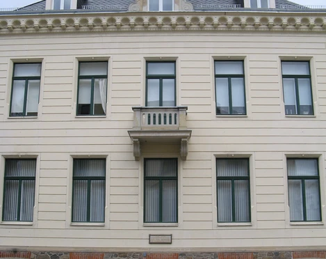 Gustav Mahler Haus - Musikstadt Leipzig Blick auf die Fassade des Gustav Mahler Haus, das ein Standort des Notenrades in der Musikstadt Leipzig ist, Kultureinrichtung