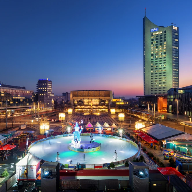 Blick auf den Leipziger Eistraum - Leipziger Winter
