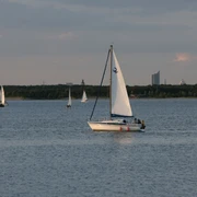 Boot auf dem Cospudener See - Ausflüge in Leipzig