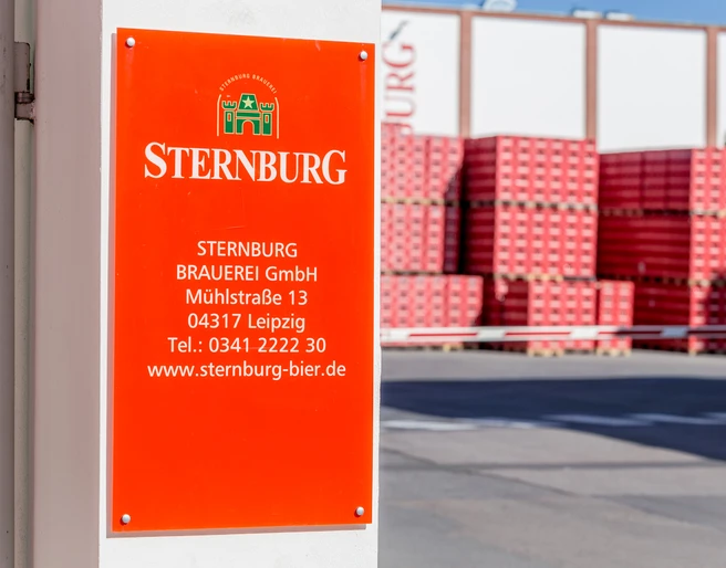 STernburg Brauerei, Eingangsschild Detailaufnahme