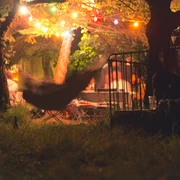 Villa Hasenholz, Hängematte am Abend