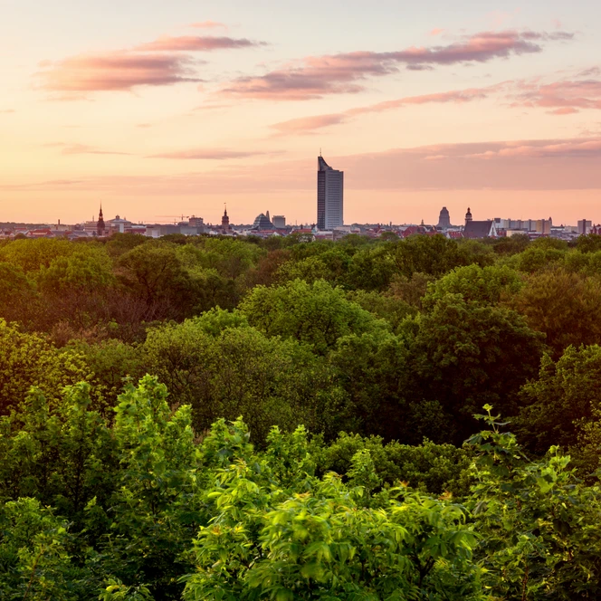 Skyline Leipzig vom Rosental - Grünes Leipzig
