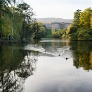 Kassel Schloss Wilhelmshoehe mit Lac