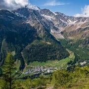 Hobielestaful Aussicht auf Simplon Dorf