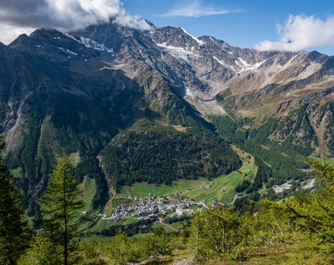 Hobielestaful Aussicht auf Simplon Dorf