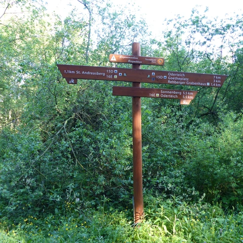 Besondere Ausschilderung der Touren im Nationalpark Harz