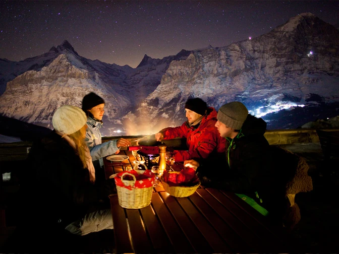 Point fort de la luge nocturne sur la Bussalp