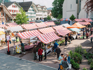 Mitten im Dorf Escholzmatt findet der beliebte Kräuter- und Wildpflanzenmarkt statt
