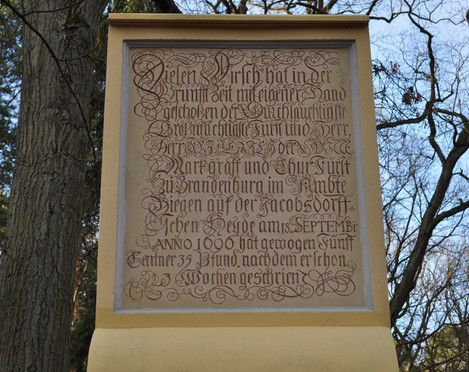Hirschdenkmal Inschrift