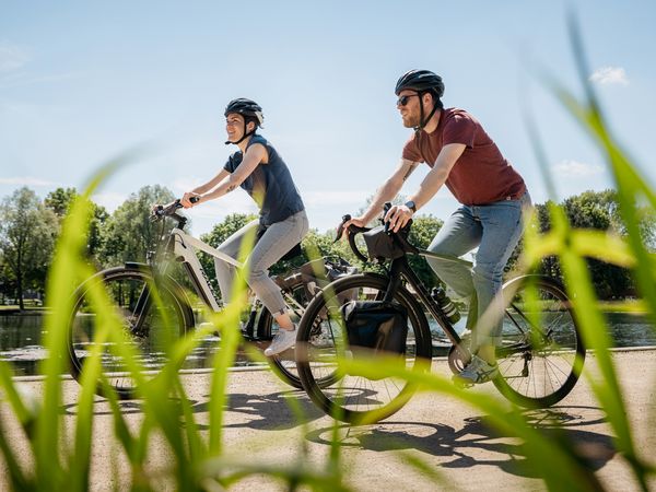 Herrlich auch für Radfahrer: Der Kurpark in Bad Laer