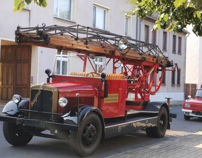 Muzeum Straży Pożarnej i Techniki w Eisenhüttenstadt- Strażacka drabina obrotowa DL19