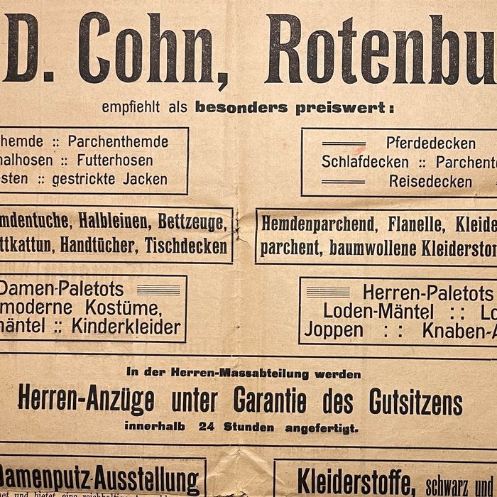 Anzeige im Rotenburger Anzeiger vom 25. September 1915 (Ausschnitt)