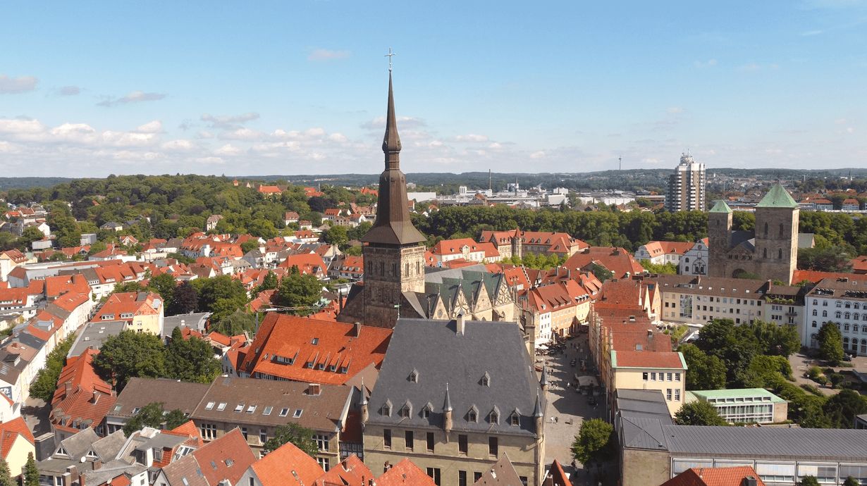Die Friedensstadt Osnabrück aus der Vogelperspektive