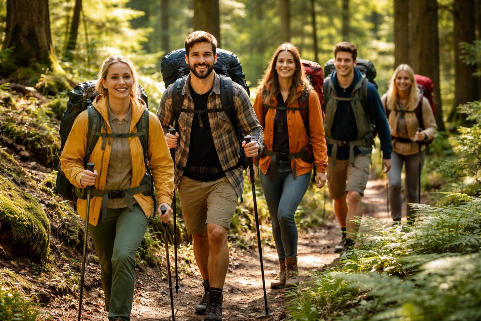 Wandergruppe (KI generiert) (Quelle: KI-generiert) Wandergruppe (KI generiert) (Quelle: KI-generiert)
