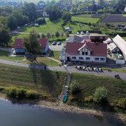 Luftbild des Restaurants "Gasthof am Hafen"