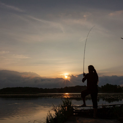 Sonnenuntergang, Angler