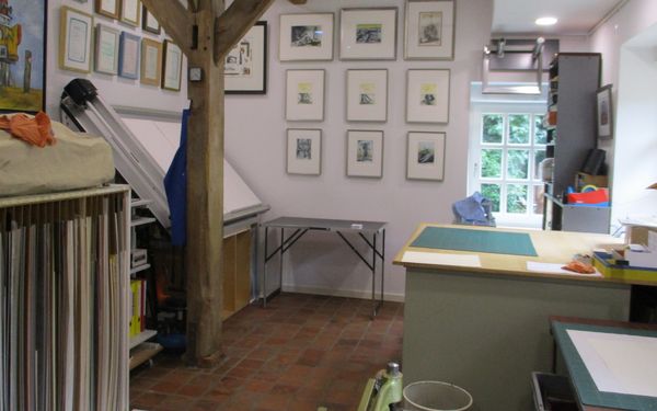 Rahmenwerkstatt in der kleinen Galerie am Moor