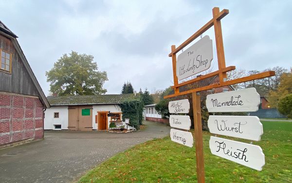 Hofansicht mit dem Laden "The Little Link Shop"