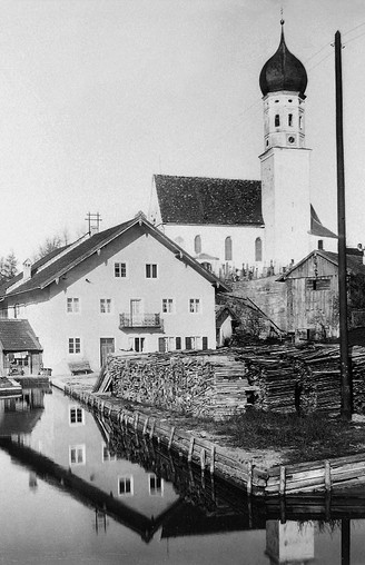 Die Aumühle in Uffing um 1900