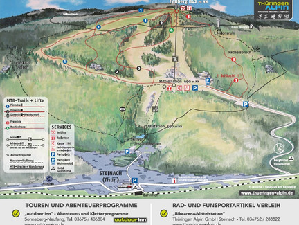 Übersichtskarte Rennsteig Bikearena Steinach