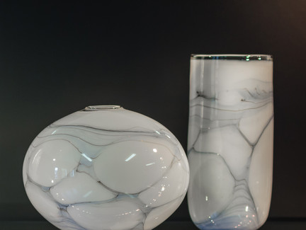 Exponat Vasenensemble Museum für Glaskunst Lauscha