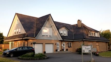 Außenansicht der Pension Poppe in Hanstedt