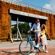 Staatsbad Salzuflen - Paar mit Fahrrad - Fahrradverleih