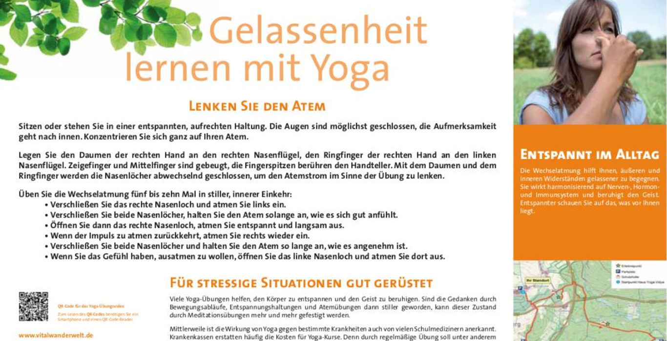 VitalWanderWelt Wanderweg Norderteich - Gelassenheit lernen mit Yoga
