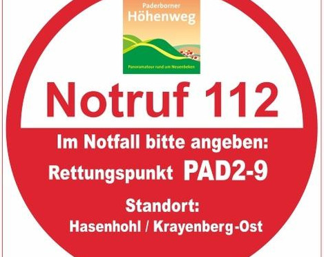Rettungspunkt PAD2-9: Hasenhohl / Krayenberg-Ost