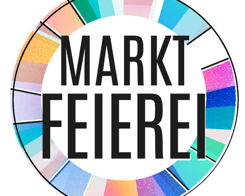 Logo der Marktfeierei mit einem Ring aus bunten Segmenten