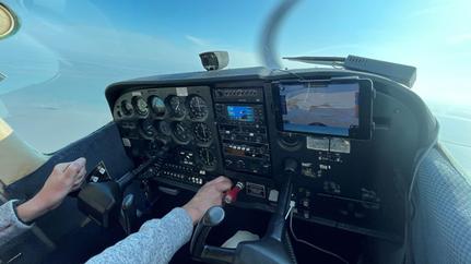 Cockpit der Rundflugmaschine
