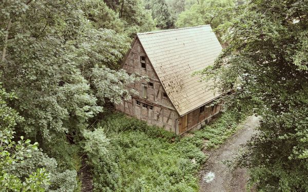 Luftaufnahme der alten Wassermühle