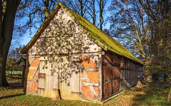 Frontansicht einer Scheune des Schafstalls Spieker
