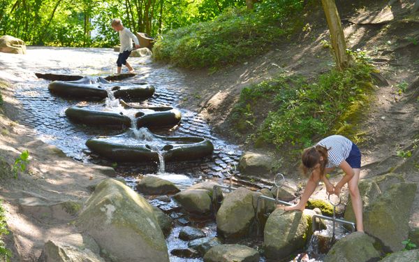 Bachlauf in den Spiel- und Wasserlandschaften am Vörder See