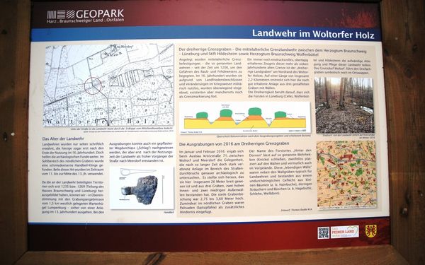 Geopark Schild Landwehr Woltorfer Holz