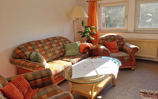 Wohnzimmer in der Ferienwohnung Am Westermoor