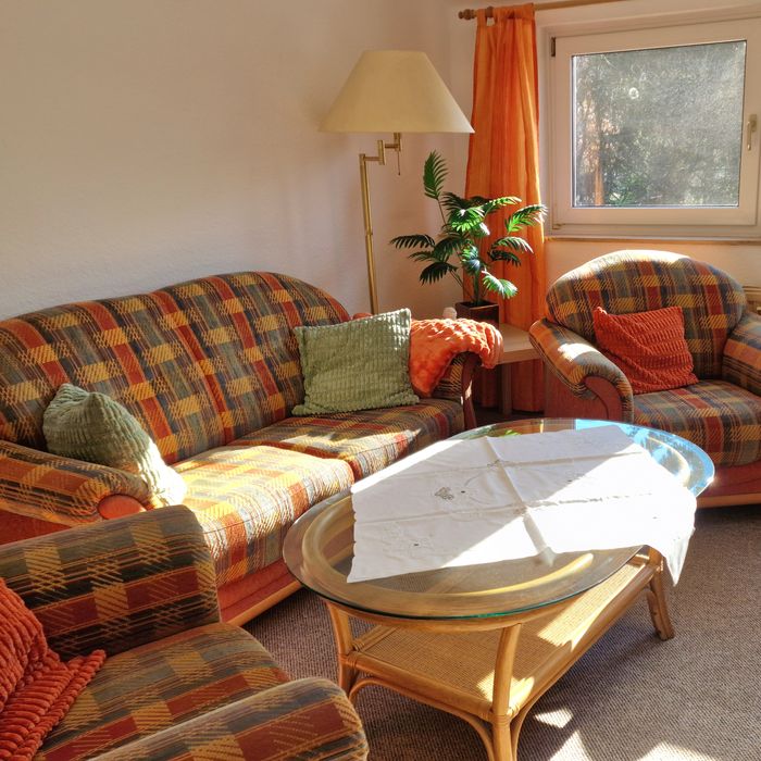 Wohnzimmer in der Ferienwohnung Am Westermoor