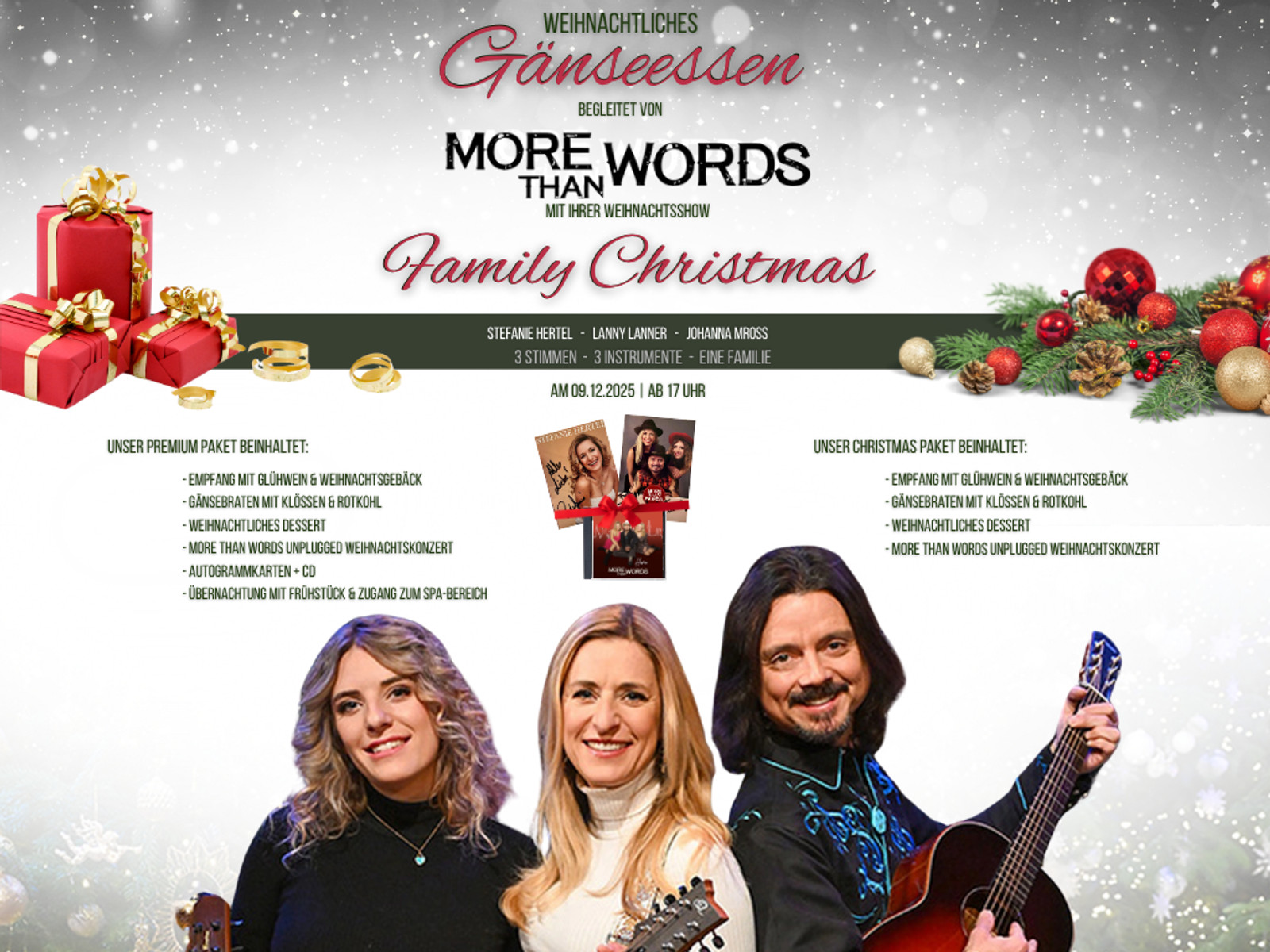 Weihnachtliches Gänseessen und Family Christmas auf dem Wasserschloss Westerburg