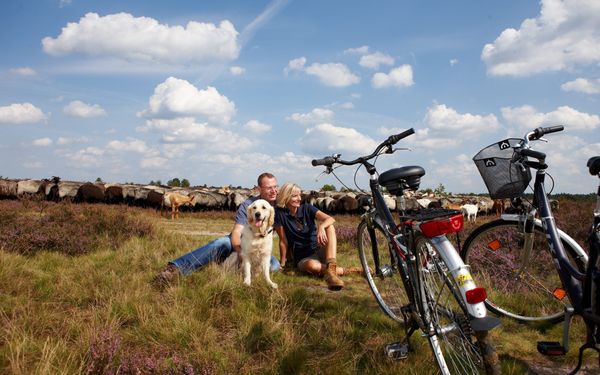 Radlerpause inmitten der Lüneburger Heide