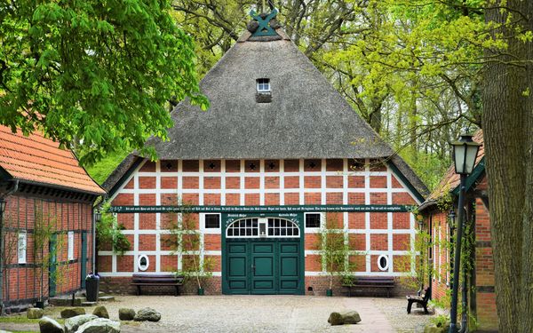 Fackwerkhaus des Heimatmuseums Scheeßel in der Frontansicht